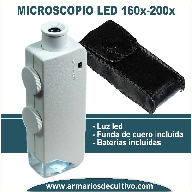 Microscopio 160x-200x con luz Led