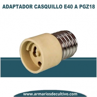 Adaptador Casquillo E40 a PGZ18 para lámparas LEC 