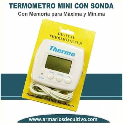 Mini Termometro con Sonda Máxima y Mínima